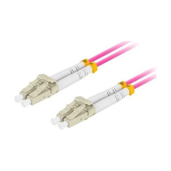 Lanberg PATCHCORD ŚWIATŁOWODOWY MM LC/UPC-LC/UPC DUPLEX 3.0MM OM4 50/125 LSZH 20M FIOLETOWY LANBERG