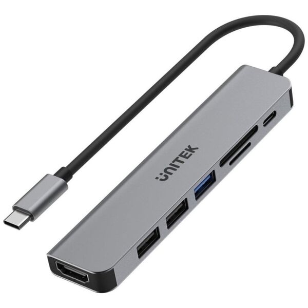 Stacja/replikator Unitek Type-C aluminium 7w1 (H1118A)