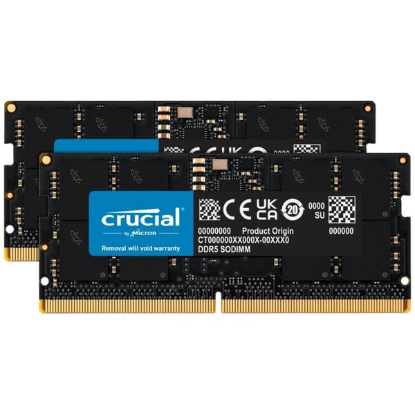 Pamięć do laptopa Crucial SODIMM, DDR5, 48 GB, 5600 MHz, CL46 (CT2K24G56C46S5)