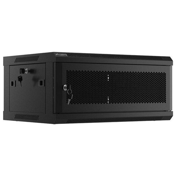 Szafa Lanberg Szafa wiszšca 19 cali 4U 600x450 drzwi perforowane (flat pack) czarna