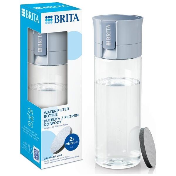Brita Butelka filtrująca Vital Pastelowy błękit + 2 filtry MicroDisc 600ml