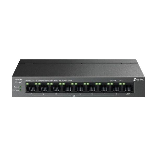Switch TP-Link TP-Link LiteWave switch LS109P (9x100Mb/s, 8xPoE+, 63W, fanless)