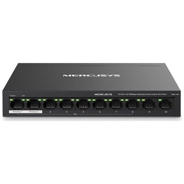 Switch Mercusys MERCUSYS switch MS110P (10x100Mb/s,8xPoE+,65W,fanless)