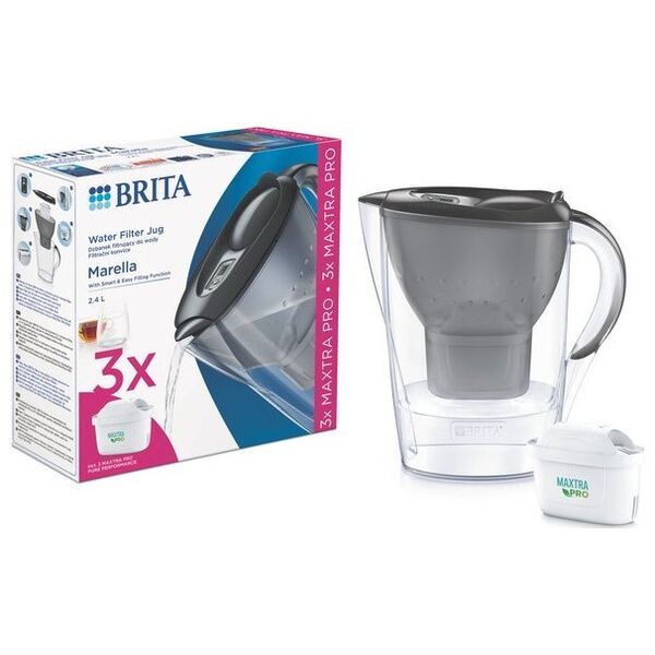 Dzbanek filtrujący Brita Marella + 3 filtry MAXTRA PRO Pure Performance grafitowy