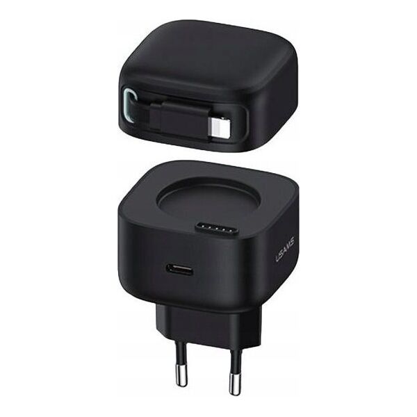 Ładowarka Usams Ładowarka sieciowa USAMS US-CC202 USB-C + kabel Lighning PD QC 35W czarny/black