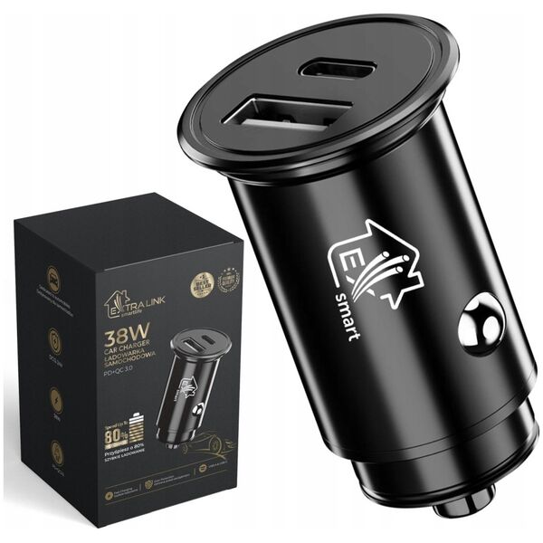 Ładowarka ExtraLink Extralink Smart Life 38W, 1x USB-C, 1x USB-A, czarny