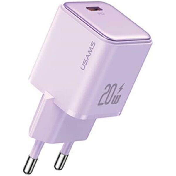 Ładowarka Usams USAMS Ład. siec. 1xUSB-C PD20W (only head) PD3.0 Fast Charging purpurowy/purple X-ron Series CC183TC03 (US-CC183)
