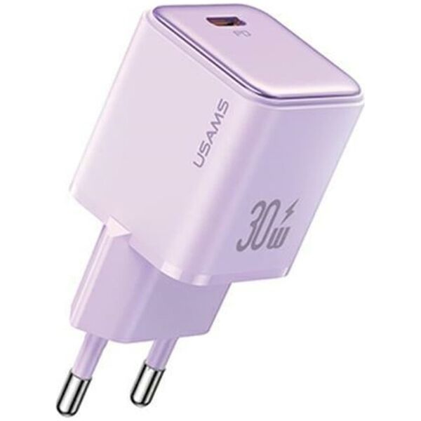 Ładowarka Usams USAMS Ład. siec. 1xUSB-C PD30W 3A (only head) PD3.0 Fast Charging purpurowy/purple X-ron Series CC186TC03 (US-CC186)