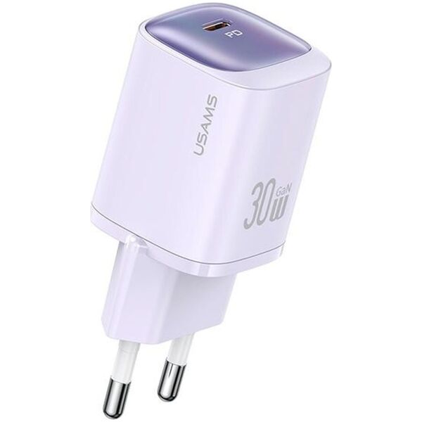 Ładowarka Usams USAMS Ład. siec. CC251 30W GaN USB-C Fast Charging HC Series fioletowy/purple CC251TC03