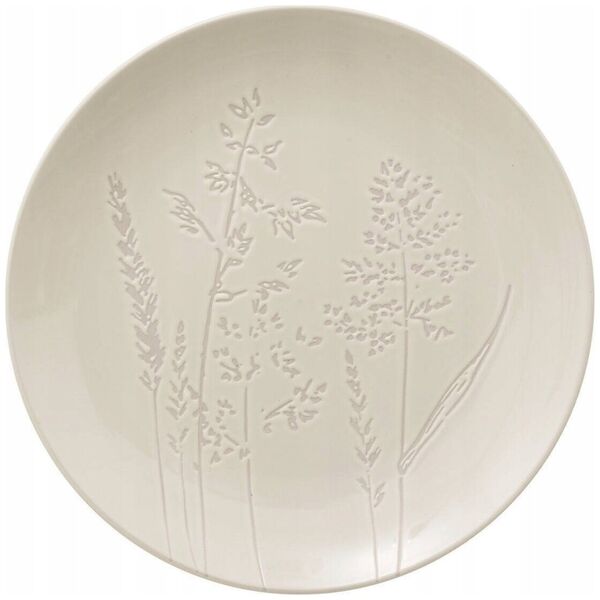 Secret de Gourmet Talerz z kamionki obiadowy biały ELSA, wzór polnych kwiatów, Ø 27 cm