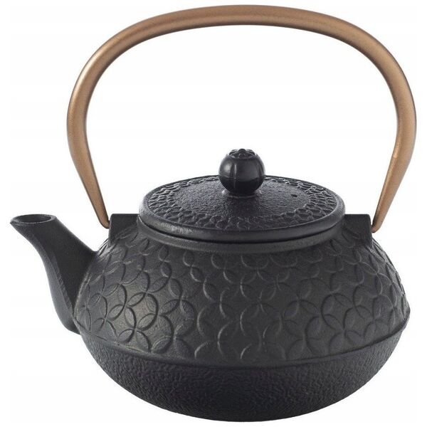 Secret de Gourmet Dzbanek do herbaty BLACK FLOWER, ceramiczny, 1 L, kolor czarny