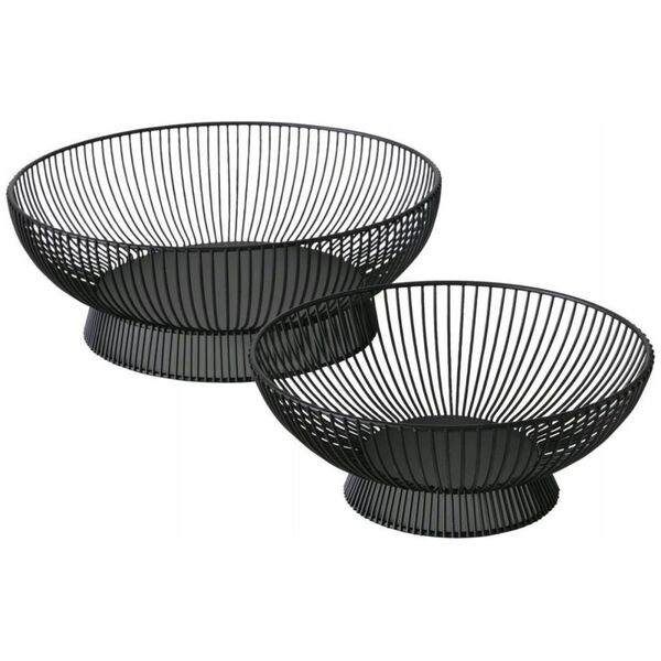 Boltze Metalowe miski na owoce, Balu, 2 sztuki, czarne