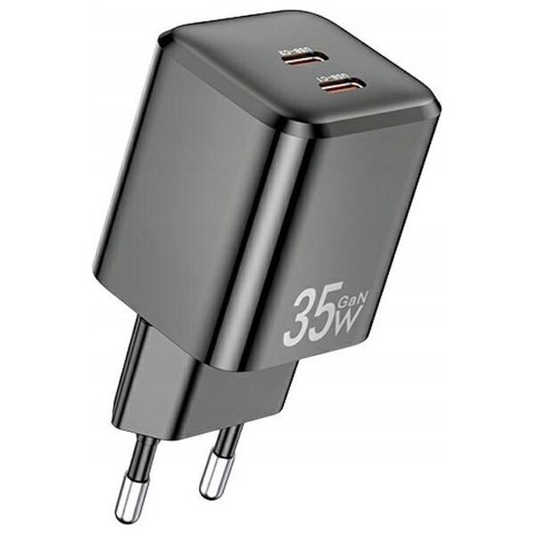 Ładowarka Awei AWEI ład. siec. PD65-EU 35W 2x USB-C biała/white GaN