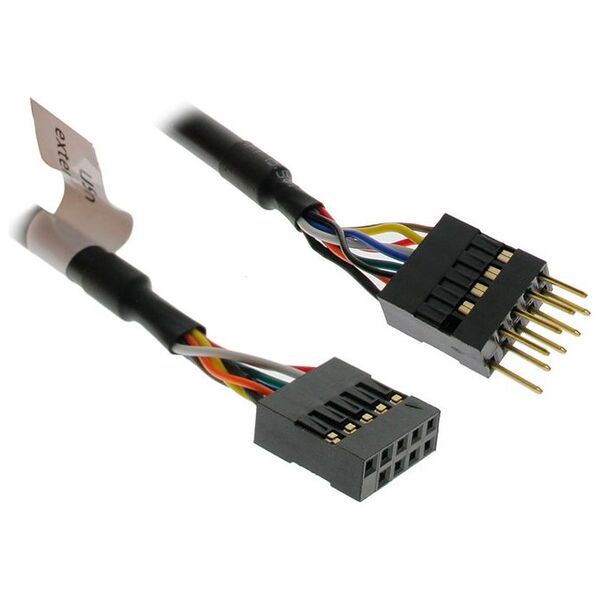 Akasa USB 9 pin - USB 9 pin, 0.4m, Czarny (EXUSBI40)