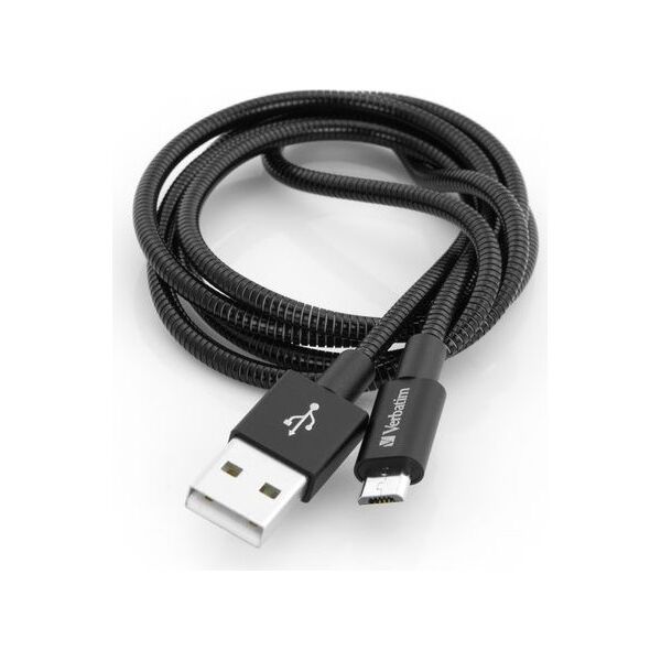 Kabel USB Verbatim USB-A - microUSB 1 m Czarny (48863)
