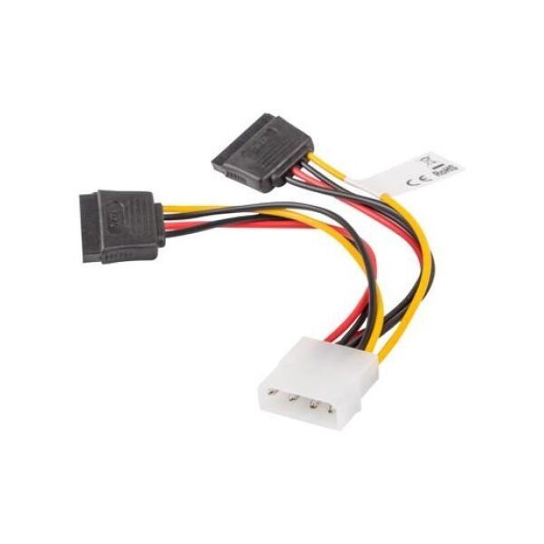 Lanberg Molex - SATA x2, 0.15m, Wielokolorowy (CA-HDSA-11CU-0015)