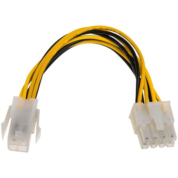 Akyga ATX/EPS 4-pin - ATX/EPS 8-pin, 0.15m, Żółty (AK-CA-10)
