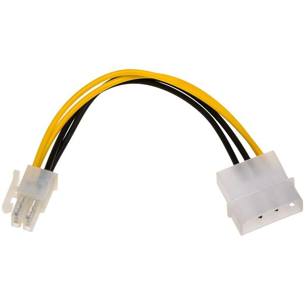 Akyga Molex - ATX/EPS 4-pin, 0.15m, Żółty (AK-CA-12)