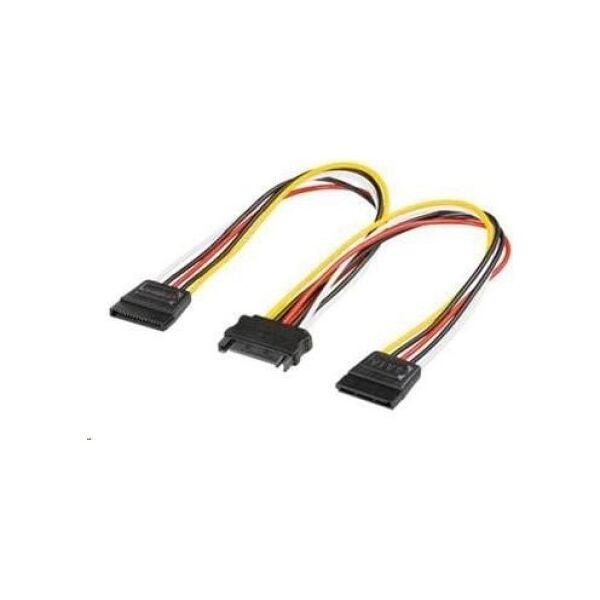 PremiumCord SATA 15-pin - SATA 15-pin x2, 0.2m, Wielokolorowy (kfsa-21)