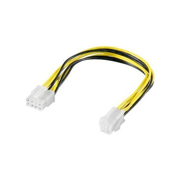 PremiumCord ATX/EPS 4-pin - ATX/EPS 8-pin, 0.24m, Żółty (kn-16)