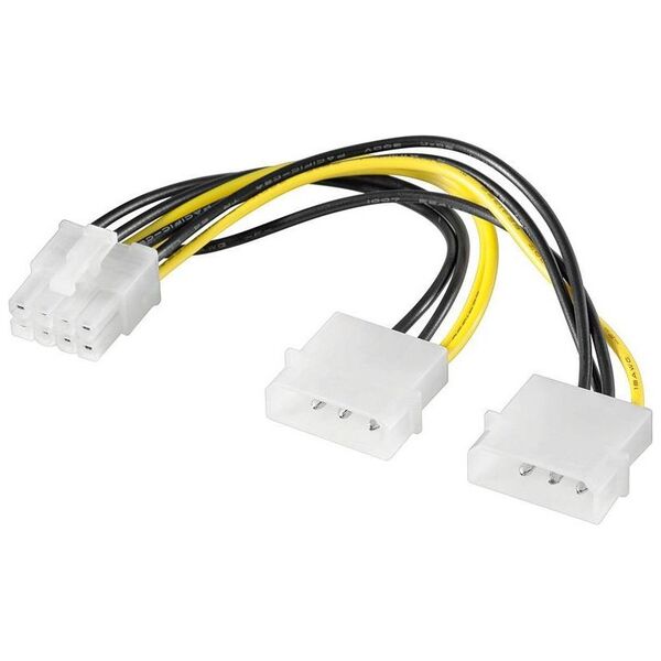 Akyga Molex x2 - PCIe 8-pin, 0.15m, Żółty (AK-CA-29)