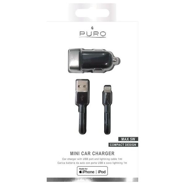 Ładowarka Puro Mini 1x USB-A 1 A  (MCHUSBAPLTCBLK)