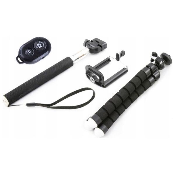 Selfie stick Xrec 4w1 / Statyw Elastyczny / Pilot / Monopod / Uchwyt Na Telefon / Smartfon