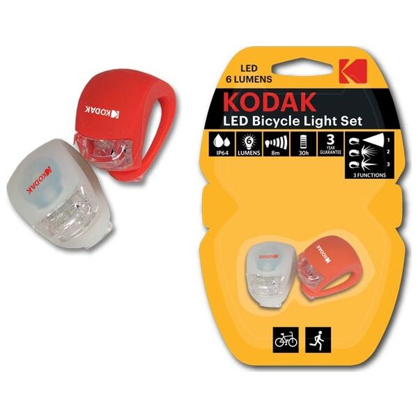 Kodak Lampki Rowerowe / Na Hulajnogę Led Kodak 2 Szt. Przód + Tył Ip64 (SB5134)