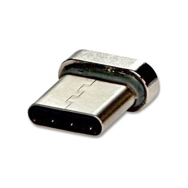 USB (2.0) Redukcja, Magnetický konec-USB C (3.1) M, 0, srebrna, redukcja do kabla magnetycznego