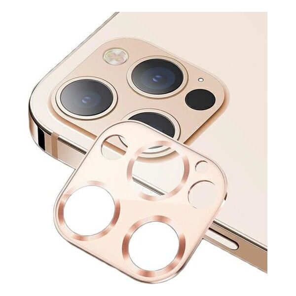 Usams USAMS Camera Lens Glass iPhone 12 Pro Max metal złoty/gold BH707JTT03 (US-BH707)