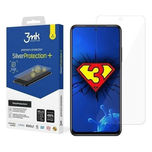 3MK 3MK Silver Protect+ Xiaomi Redmi Note 10 Folia Antymikrobowa montowana na mokro