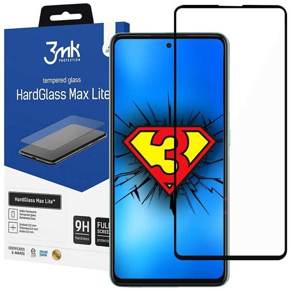 3MK Szkło hartowane 3mk HardGlass Max Lite do Samsung Galaxy A52/ A52 5G Black