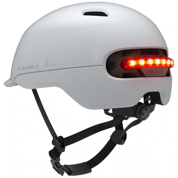 Livall Smart Kask Miejski C20 LED/SOS Biały Roz. L 57-61cm