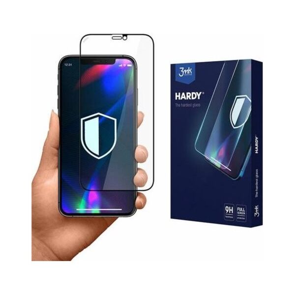 3MK Szkło utwardzone chemicznie Hardy iPhone 12 Pro Max czarny/black