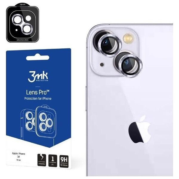 3MK Szkło hybrydowe na obiektyw aparatu 3MK Lens Protection Pro Apple iPhone 14 fioletowy/violet