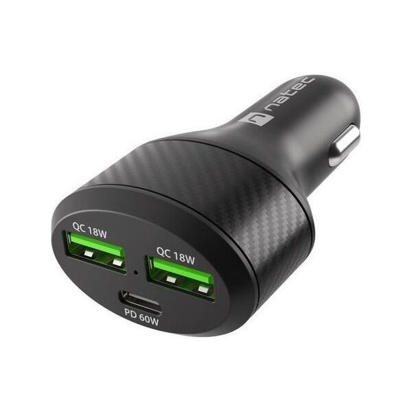 Ładowarka Natec Coney 2x USB-A 1x USB-C 3 A  (NUC-1981)