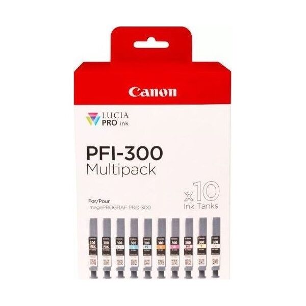 Tusz Canon Kartridż PFI-300 Zestaw wielokolorowy 10 szt. (4192C008)