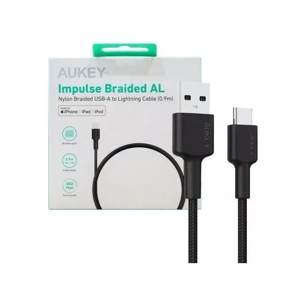 Kabel USB Aukey USB-A - USB-C 0.9 m Czarny (CB-CD30 BK)