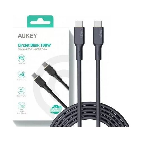 Kabel USB Aukey USB-C - USB-C 1 m Czarny (CB-SCC101 BK)