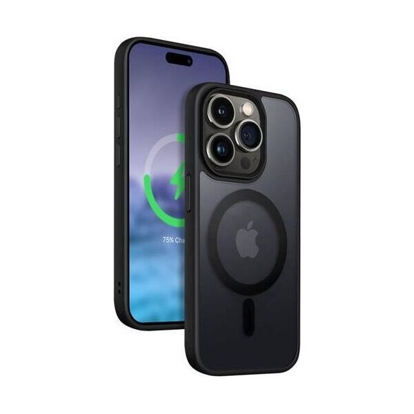 Crong Etui Hybrid Frost MAG Cover iPhone 15 Pro Max MagSafe Czarne