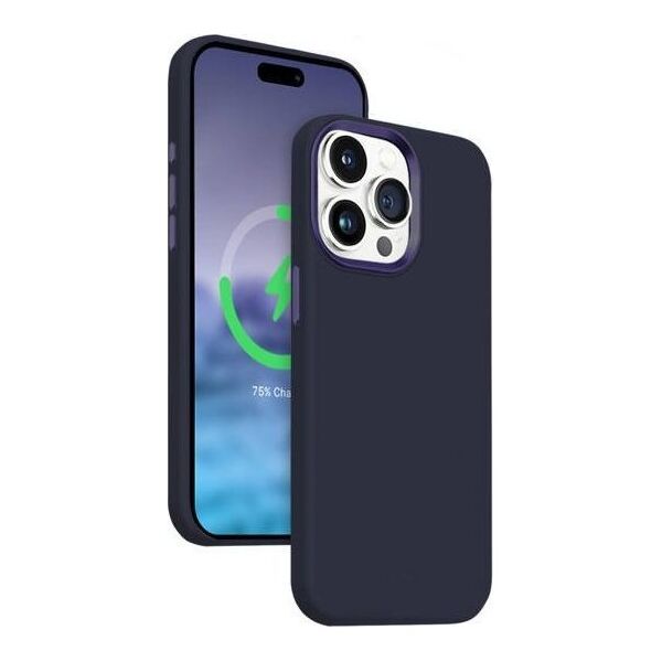 Crong Etui Color Cover LUX Magnetic iPhone 15 Pro Max MagSafe Granatowe