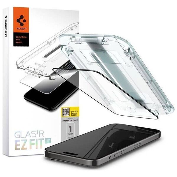 Spigen Szkło Hartowane - Glas.tr ”ez Fit” Fc iPhone 15 Pro Black