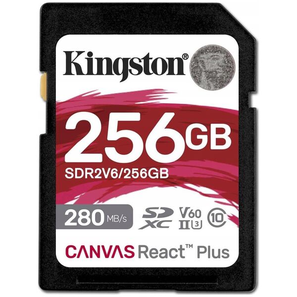 Karta Kingston Canvas React Plus SDXC 256 GB Class 10 UHS-II/U3 V60 (SDR2V6/256GB)