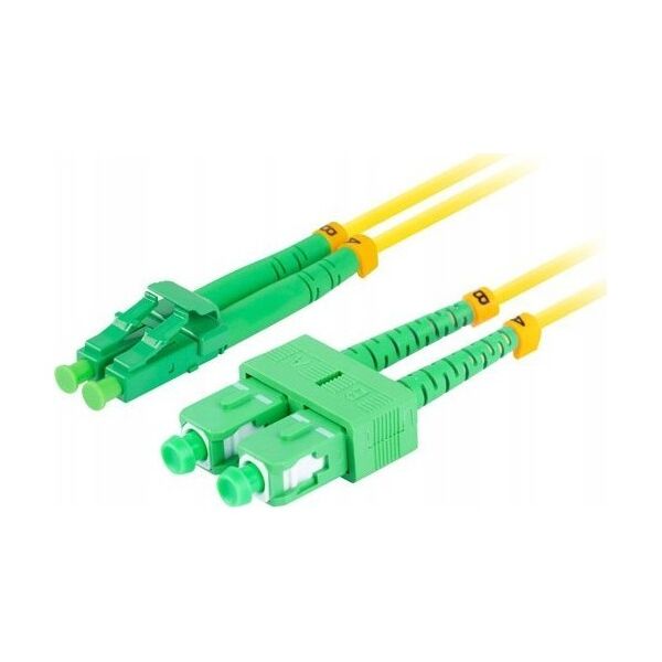 Lanberg Patchcord światłowodowy Lanberg SM SC/APC-LC/APC DUPLEX 3.0MM LSZH G657A1 1m żółty