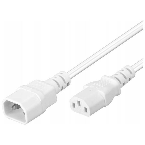 PremiumCord PREMIUMCORD Prodlužovací kabel síť 230V, C13-C14, bílý 2m
