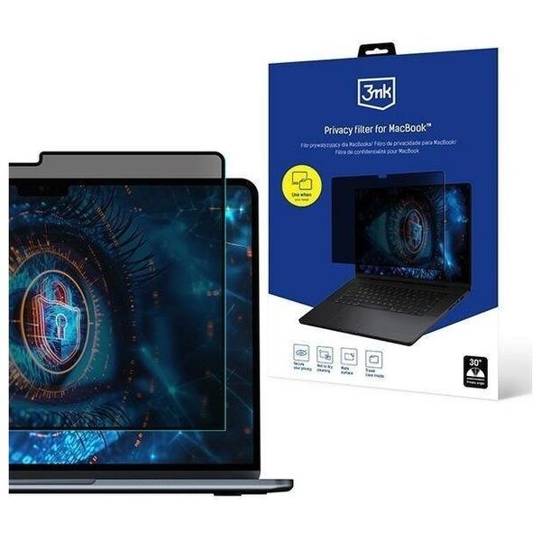 Filtr 3MK Filtr prywatyzujący, elektroststyczny - 3mk Privacy filter for MacBook Air 15" 2023