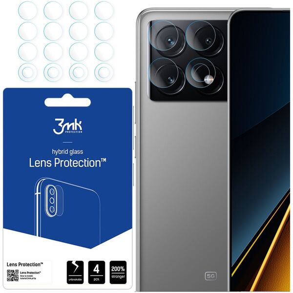 3MK Szkło hybrydowe na aparat Xiaomi Poco X6 Pro 5G osłona na obiektyw 3mk Lens Protection 4x zestaw