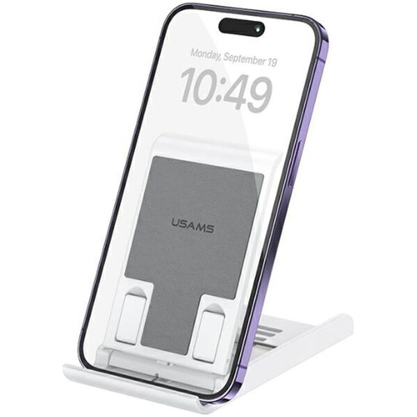 Podstawka Usams USAMS Składany stojak biurkowy na telefon/tablet biały/white ZJ073ZJ02 (US-ZJ073)