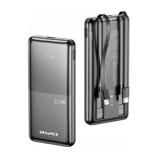 Powerbank Awei AWEI PowerBank P76K 10000mAh 22.5W czarny/black Digital Display
