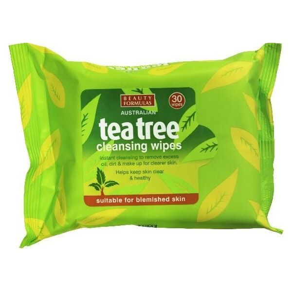 Beauty Formulas Tea Tree Chusteczki oczyszczające od twarzy 30 szt.